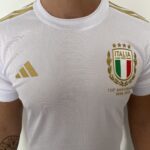 Camisa Seleção Itália Comemorativa 125 Anos 2023 Branca Dourada Adidas - Imagem 9