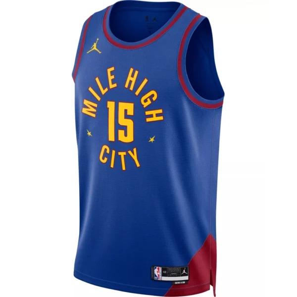 Camiseta Regata NBA Denver Nuggets Nikola Jokic 15 Statement Edition Azul 2023 Jordan - Imagem 17