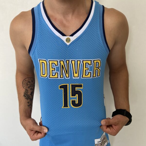 Camiseta Regata NBA Camiseta Regata NBA Mitchell & Ness 2016/17 – Denver Nuggets – Nikola Jokic 15 – Azul Celeste - Imagem 7