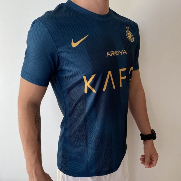 Camisa Al Nassr Away Versão Jogador Cristiano Ronaldo 7 CR7 2024 Nike Verde - Imagem 15
