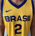 Camiseta Regata Basquete Brasil Yago 2 Amarela 2024 Nike - Imagem 3