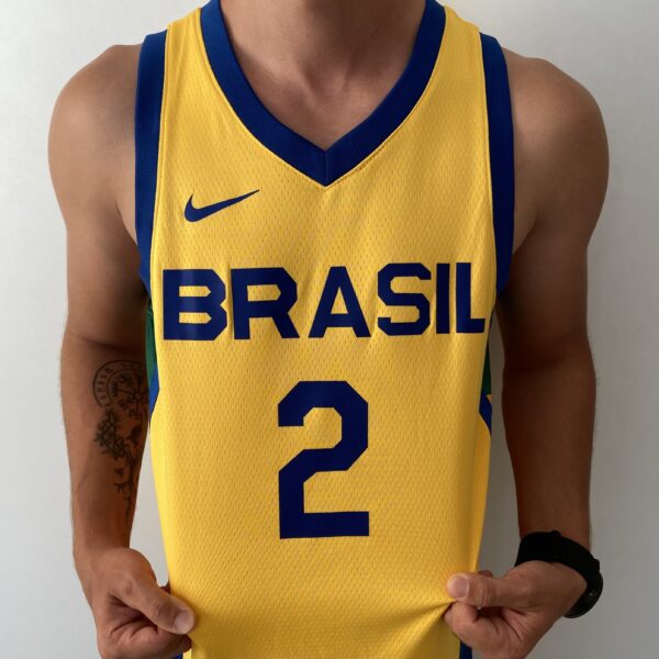 Camiseta Regata Basquete Brasil Yago 2 Amarela 2024 Nike - Imagem 8