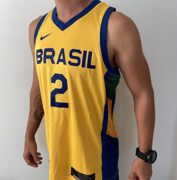 Camiseta Regata Basquete Brasil Yago 2 Amarela 2024 Nike - Imagem 9