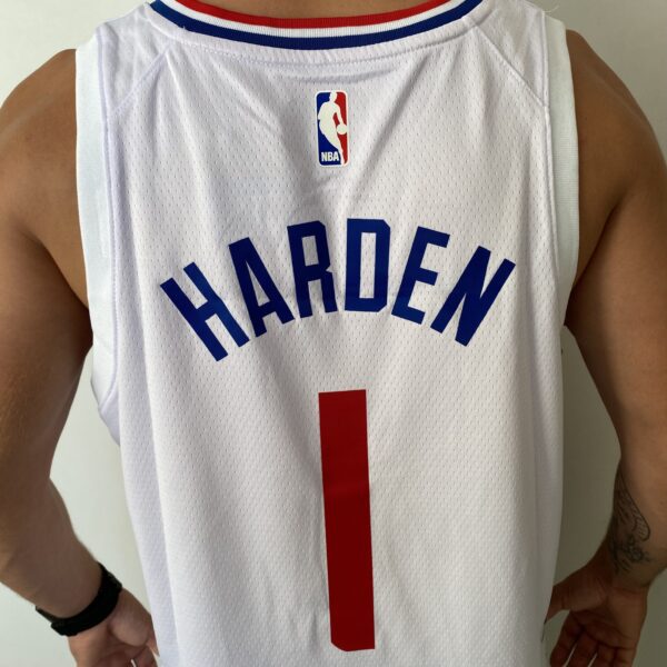Camiseta Regata NBA Los Angeles Clippers Harden 01 Association Edition 2024 Branca Nike - Imagem 17