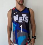 Camiseta Regata Basquete NBA Brooklyn Nets Mikal Bridges 1 City Edition Swingman 2024 Nike - Imagem 3