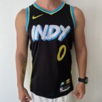 Camiseta Regata NBA Indiana Pacers Nike City Edition Swingman Tyrese Haliburton 0 Preta 2024 Nike