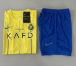 Kit Conjunto Infantil Crianças Camisa e Calção Al Nassr Home Amarela 23/2024 Nike - Imagem 6