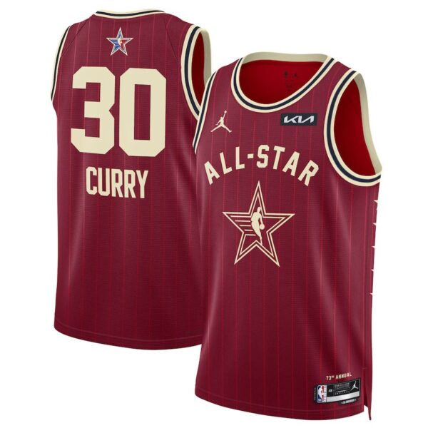 Camiseta Regata Basquete NBA All-Star Game Time Oeste 30 Stephen Curry Statement Edition Jordan Vermelho 2024 - Imagem 1