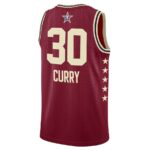 Camiseta Regata Basquete NBA All-Star Game Time Oeste 30 Stephen Curry Statement Edition Jordan Vermelho 2024 - Imagem 3