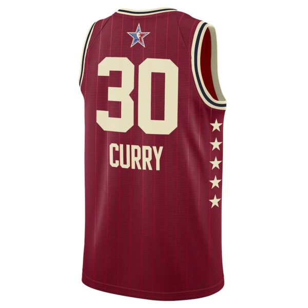 Camiseta Regata Basquete NBA All-Star Game Time Oeste 30 Stephen Curry Statement Edition Jordan Vermelho 2024 - Imagem 3