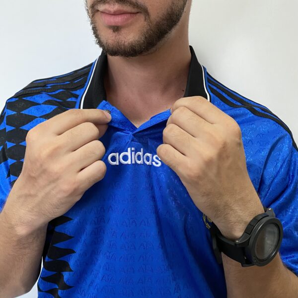 Camisa Retrô Clássica Seleção Argentina - Adidas Masculina - Azul Marinho Preta - 1994 - Imagem 10
