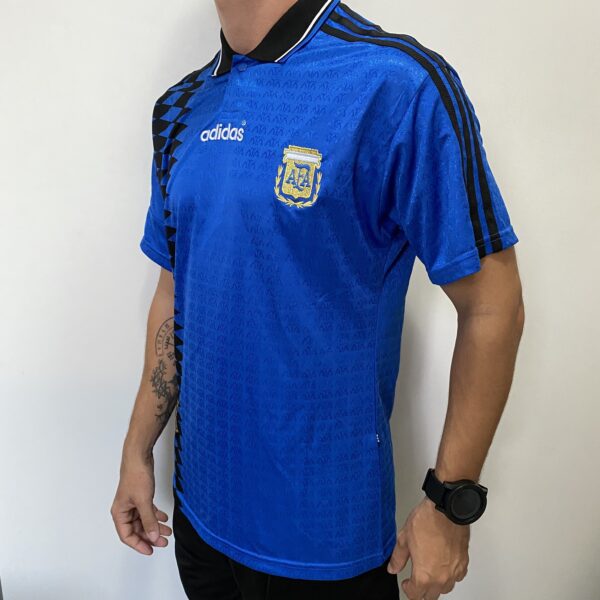 Camisa Retrô Clássica Seleção Argentina - Adidas Masculina - Azul Marinho Preta - 1994 - Imagem 15