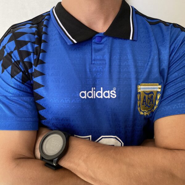 Camisa Retrô Clássica Seleção Argentina - Messi 10 - Azul Marinho Preta Adidas - 1994 - Imagem 8