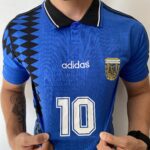 Camisa Retrô Clássica Seleção Argentina - Messi 10 - Azul Marinho Preta Adidas - 1994 - Imagem 9