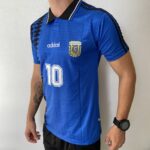 Camisa Retrô Clássica Seleção Argentina - Messi 10 - Azul Marinho Preta Adidas - 1994 - Imagem 12