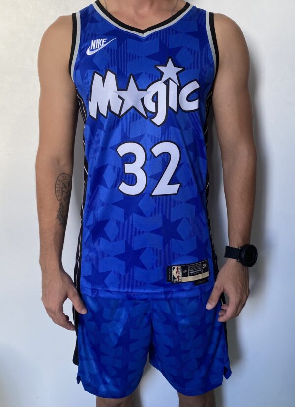 Kit Conjunto Camiseta Regata e Bermuda Short Basquete NBA - Orlando Magic - Classic Edition 2023 - Azul - Nike - Imagem 4