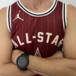 Kit Conjunto Camiseta Regata e Bermuda Short Basquete NBA All-Star Game Time Oeste 23 LeBron James Statement Edition Jordan Vermelho 2024 - Imagem 6