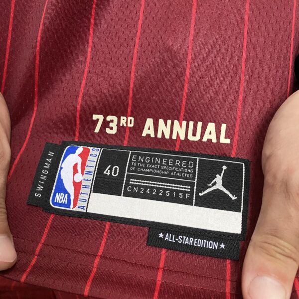 Kit Conjunto Camiseta Regata e Bermuda Short Basquete NBA All-Star Game Time Oeste 23 LeBron James Statement Edition Jordan Vermelho 2024 - Imagem 11