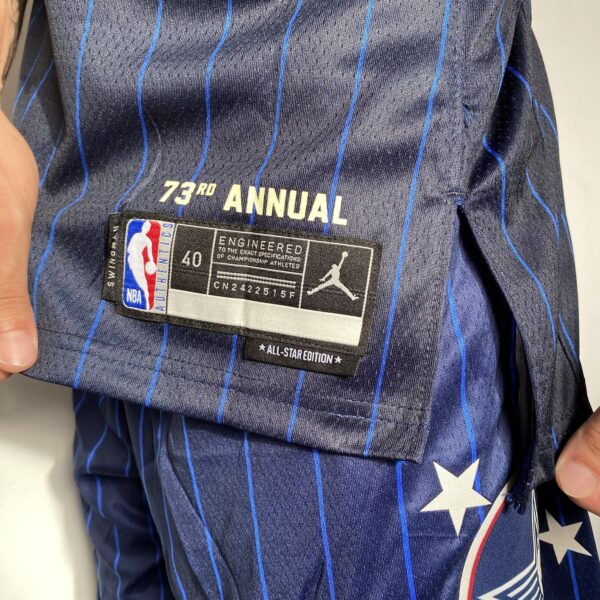 Camiseta Regata Basquete NBA All-Star Game Time Leste 34 Giannis Antetokounmpo Statement Edition Jordan Azul 2024 - Imagem 8