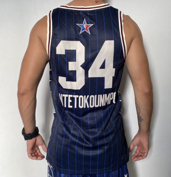 Camiseta Regata Basquete NBA All-Star Game Time Leste 34 Giannis Antetokounmpo Statement Edition Jordan Azul 2024 - Imagem 12