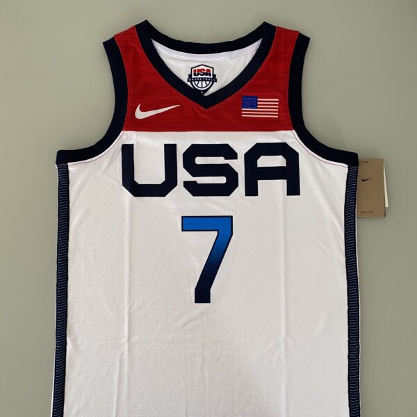 Camiseta Regata Basquete USA EUA Seleção Estados Unidos Durant 7 2020 Nike Branca - Imagem 13