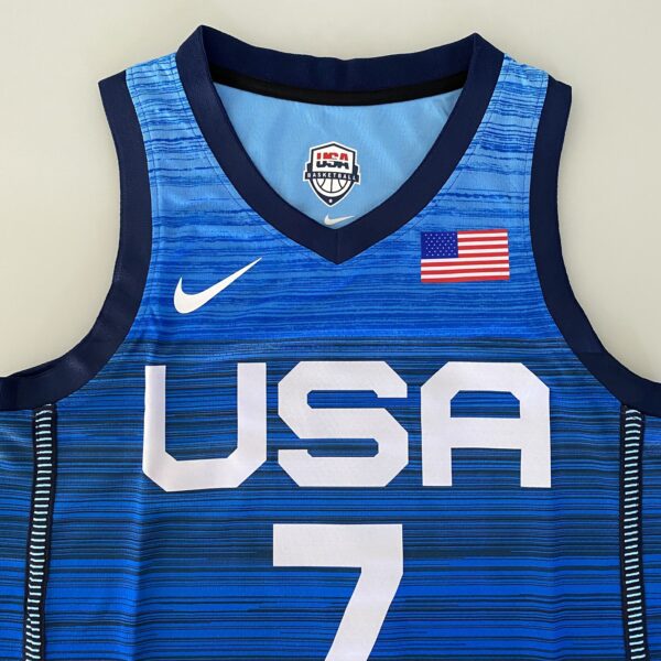 Camiseta Regata Basquete USA EUA Seleção Estados Unidos Durant 7 2020 Nike Azul - Imagem 18
