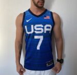 Camiseta Regata Basquete USA EUA Seleção Estados Unidos Durant 7 2020 Nike Azul - Imagem 2