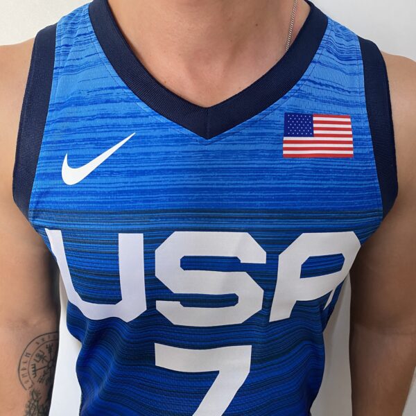 Camiseta Regata Basquete USA EUA Seleção Estados Unidos Durant 7 2020 Nike Azul - Imagem 3