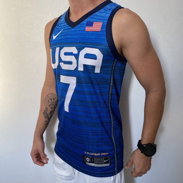 Camiseta Regata Basquete USA EUA Seleção Estados Unidos Durant 7 2020 Nike Azul - Imagem 8