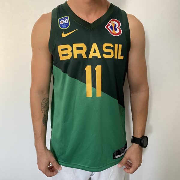 Camiseta Regata Basquete Brasil Gui Santos 11 Verde 2024 Nike - Imagem 1