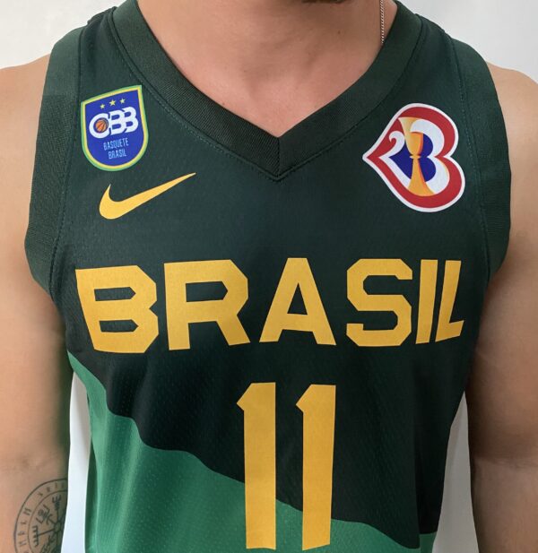 Camiseta Regata Basquete Brasil Gui Santos 11 Verde 2024 Nike - Imagem 3