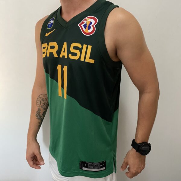 Camiseta Regata Basquete Brasil Gui Santos 11 Verde 2024 Nike - Imagem 9