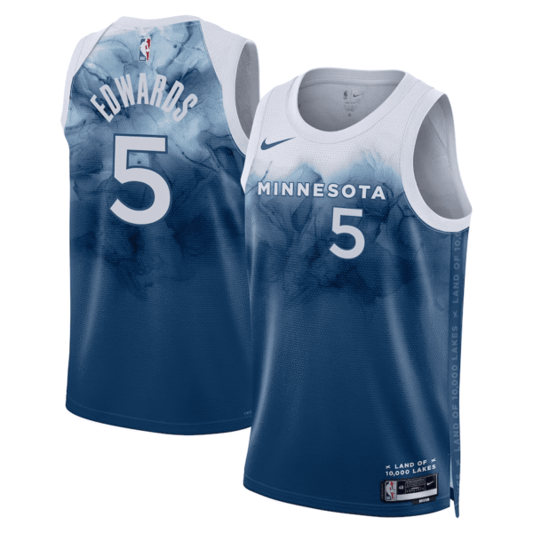 Camiseta Regata NBA Minnesota Timberwolves - Anthony Edwards 5 - City Edition Swingman Branca 2024 Nike - Imagem 1