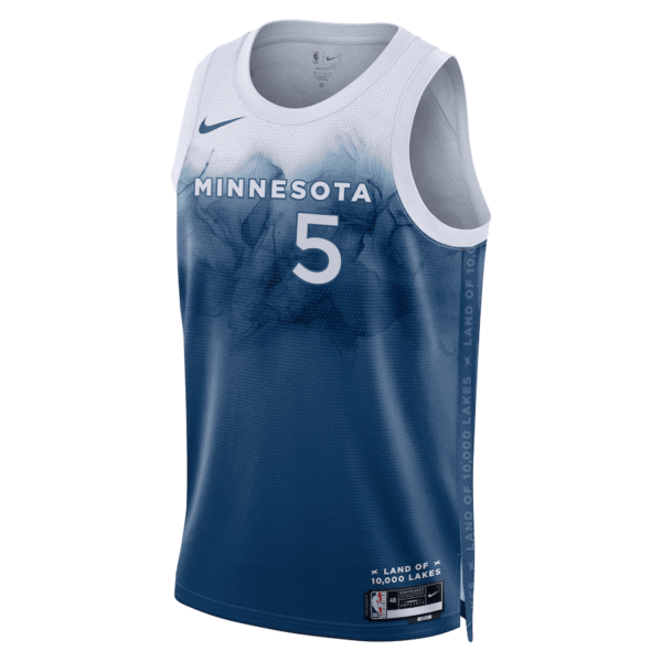 Camiseta Regata NBA Minnesota Timberwolves - Anthony Edwards 5 - City Edition Swingman Branca 2024 Nike - Imagem 2