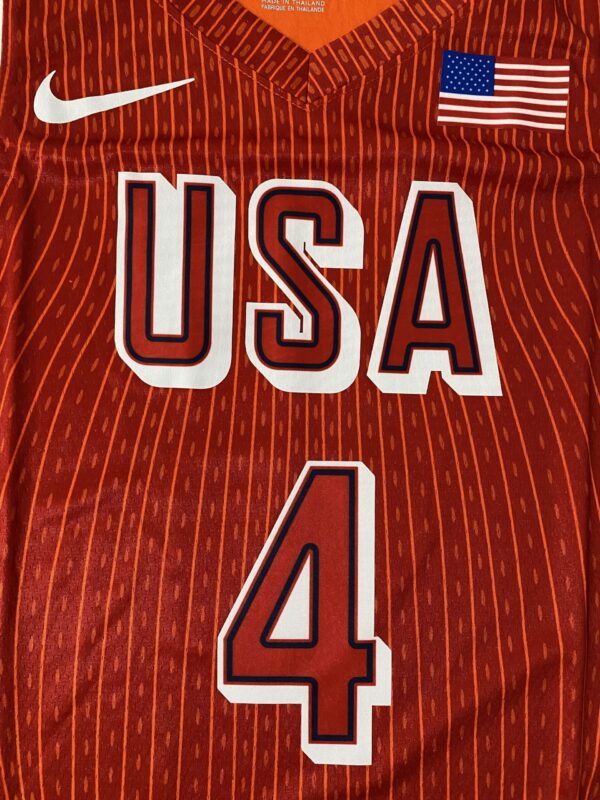 Camiseta Regata Basquete USA EUA Seleção Estados Unidos Olimpíadas Paris 2024 Stephen Curry 4 Vermelha Nike - Imagem 18
