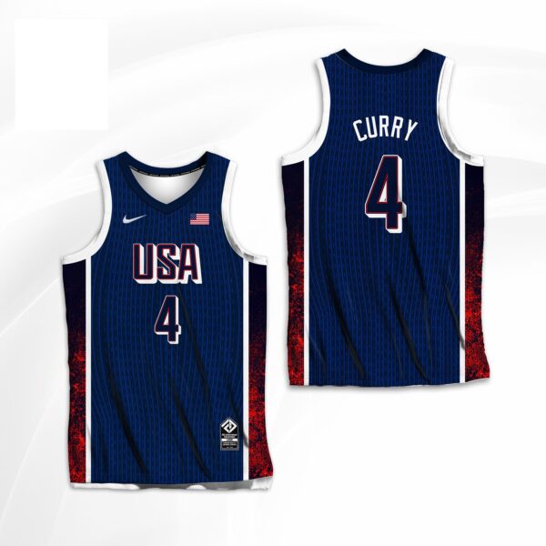 Camiseta Regata Basquete USA EUA Seleção Estados Unidos Olimpíadas Paris 2024 Azul Nike - Imagem 4