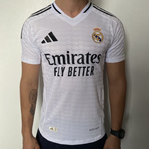 Camisa Real Madrid Home Versão Jogador 24/2025 Adidas Branca - Imagem 1