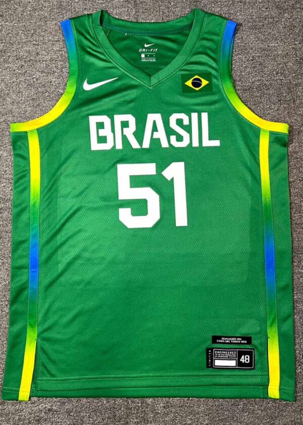 Camiseta Regata Basquete Brasil Olimpíadas 2024 Paris Verde 2024-2025 Nike - Imagem 1