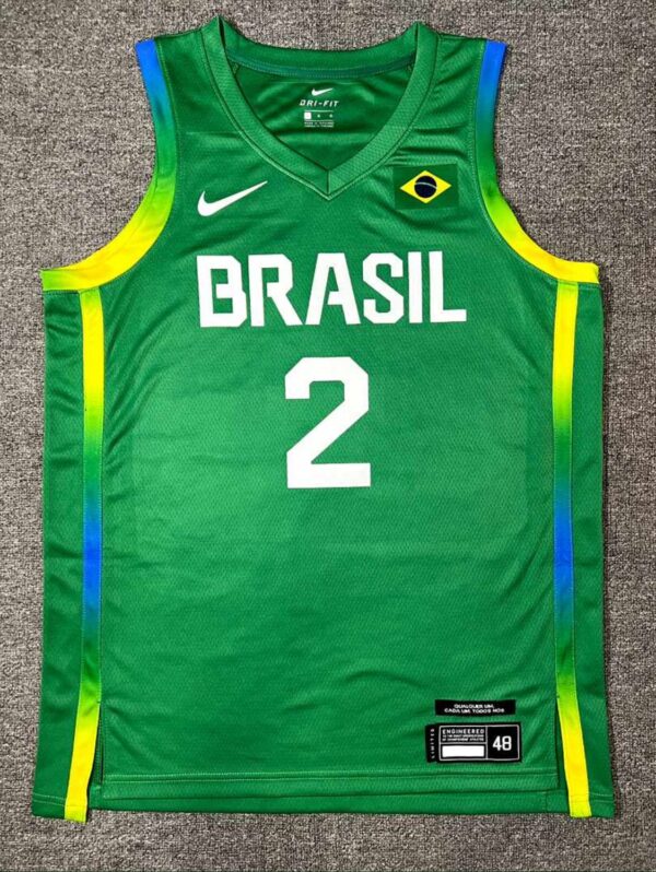 Camiseta Regata Basquete Brasil Olimpíadas 2024 Paris Verde 2024-2025 Nike - Imagem 5