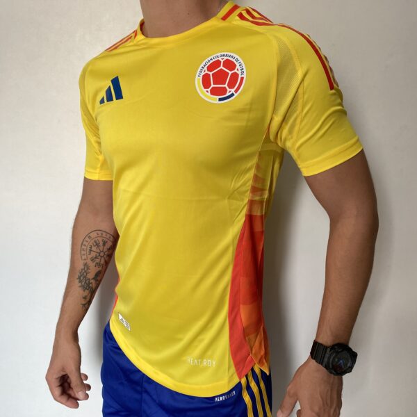 Camisa Seleção Colômbia Home Versão Jogador Copa América 2024/25 Amarela Adidas - Imagem 7