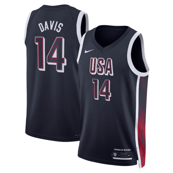 Camiseta Regata Basquete USA EUA Seleção Estados Unidos Olimpíadas Paris 2024 Azul Nike - Imagem 6
