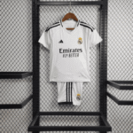 Kit Conjunto Infantil Crianças Camisa e Calção Real Madrid Home 24/2025 Adidas