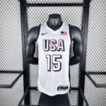 Camiseta Regata Basquete USA EUA Seleção Estados Unidos Jogos Olimpícos Paris 2024 Branca Nike - Imagem 9