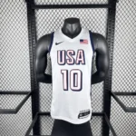 Camiseta Regata Basquete USA EUA Seleção Estados Unidos Jogos Olimpícos Paris 2024 Branca Nike - Imagem 5