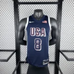 Camiseta Regata Basquete USA EUA Seleção Estados Unidos Olimpíadas Paris 2024 Azul Nike - Imagem 21