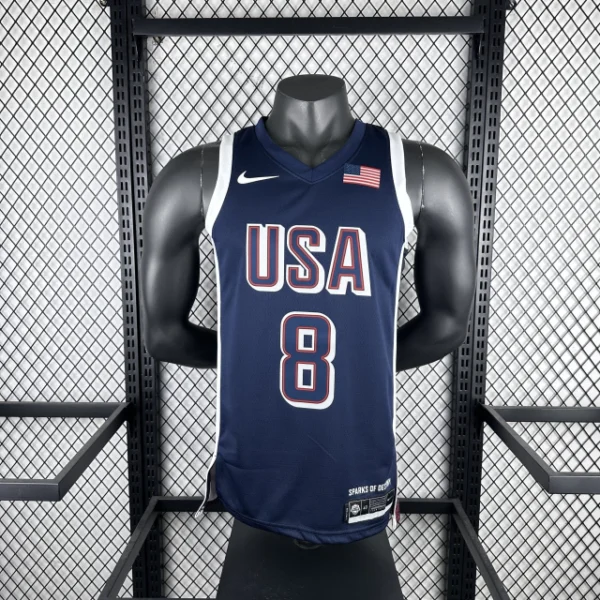 Camiseta Regata Basquete USA EUA Seleção Estados Unidos Olimpíadas Paris 2024 Azul Nike - Imagem 21