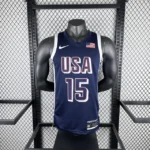 Camiseta Regata Basquete USA EUA Seleção Estados Unidos Olimpíadas Paris 2024 Azul Nike - Imagem 15