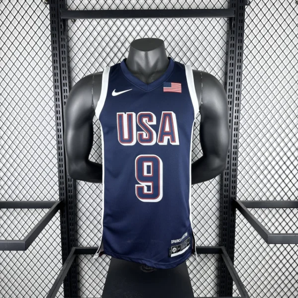 Camiseta Regata Basquete USA EUA Seleção Estados Unidos Olimpíadas Paris 2024 Azul Nike - Imagem 19