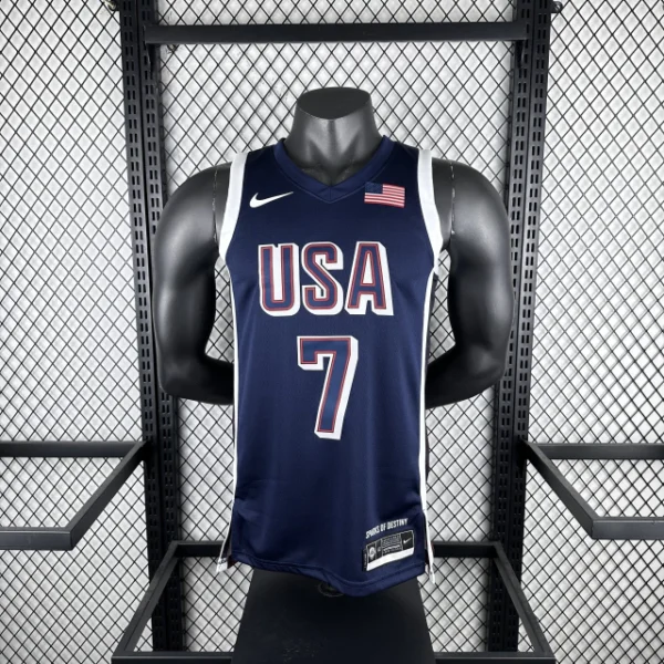Camiseta Regata Basquete USA EUA Seleção Estados Unidos Olimpíadas Paris 2024 Azul Nike - Imagem 23