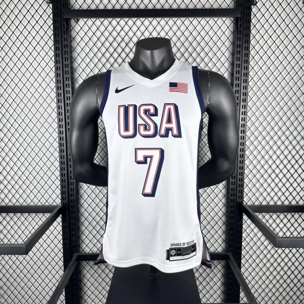 Camiseta Regata Basquete USA EUA Seleção Estados Unidos Jogos Olimpícos Paris 2024 Branca Nike - Imagem 3